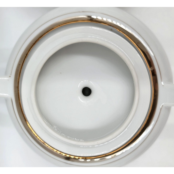 Royalton Fine China Creamer & Sugar Bowl Set Gold Trim Translucent Porcelain - Picture 15 of 16